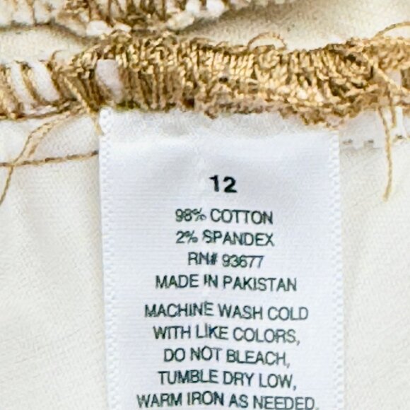 A.n.a Women's High-Rise Stretch Cream Curve Tapered Barrel Denim Jeans Sz 12 NWT - Picture 6 of 11